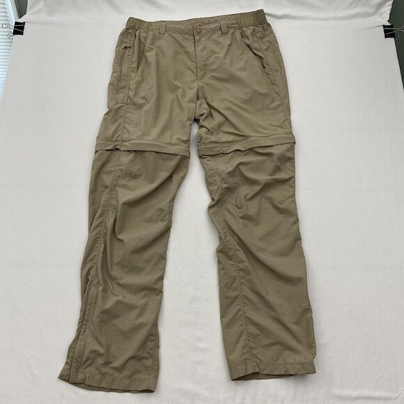 North Face Pants Mens Large Long Khaki Tan Convertible Zip Off Hiking Gorpcore - Picture 1 of 14